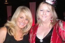 Sally Lindsay and Josie having fun, fun, fun