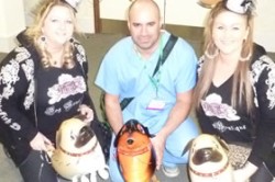Marc checks out our Pugulators, a new blow up breed! Crufts 2011