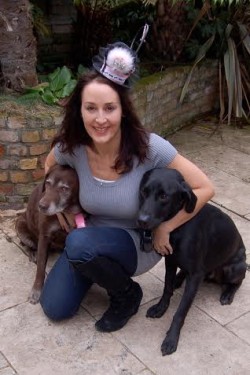 Our lovely friend Sarah Maxwell with her beautiful dogs Sophie and Benson