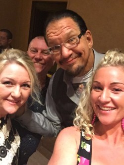 Josie,Kelly,Del and Penn Jillette of Penn and Teller the famous Magicians from America USA