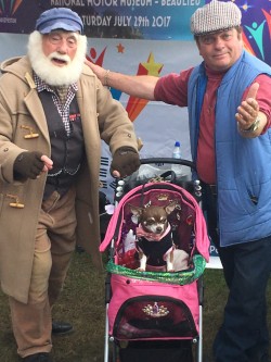 Queenie Woofwoof with lookalikes Del Boy and Uncle Albert from Only Fools And Horses